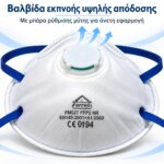 FERRELI Μάσκα Προστασίας FFP2 με Βαλβίδα Λευκή FM250 - Image 2
