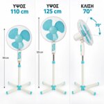 Ανεμιστήρας Eurolamp 147-29021 Ορθοστάτης Φ40 60W Μπλε - Image 4