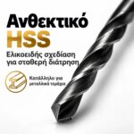 Τρυπάνι Σιδήρου HSS Φ2,5mm με Κυλινδρικό Στέλεχος - Image 2