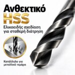 Τρυπάνι Σιδήρου HSS Φ4mm με Κυλινδρικό Στέλεχος - Image 2